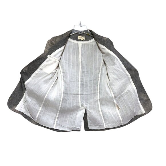 Elizabeth James Linen Blazer 6 Distressed Tie Dye Minimalist Grunge 100% Linen - Picture 8 of 12